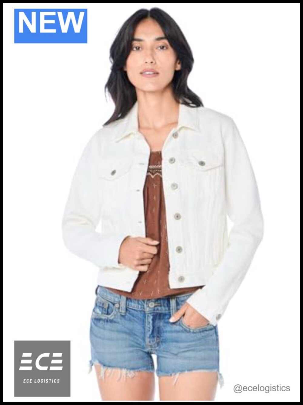 Lucky Brand Tomboy Trucker Denim Jean Jacket Button Up Chest Pockets